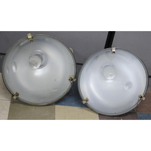 52 - 2 INDUSTRIAL METAL DOME PENDANT LIGHTS