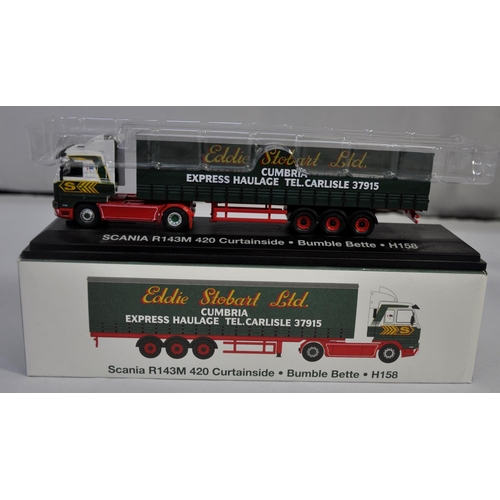 87 - 5 EDDIE STOBART DIE CAST SCALE MODELS WITH 4 CERTIFICATES