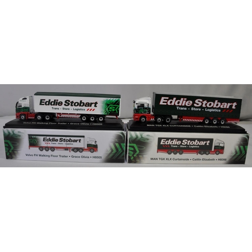 87 - 5 EDDIE STOBART DIE CAST SCALE MODELS WITH 4 CERTIFICATES