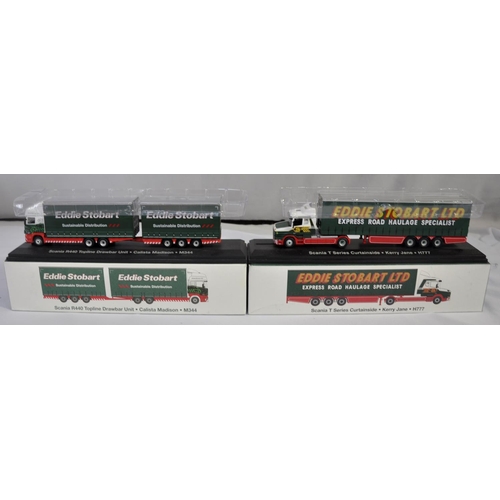 91 - 7 EDDIE STOBART DIE CAST SCALE MODELS WITH 4 CERTIFICATES