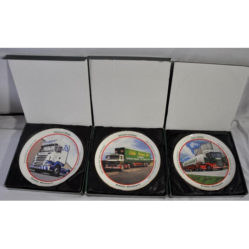 114 - 10 EDDIE STOBART PORCELAIN DECORATIVE PLATES WITH 10 CERTIFICATES