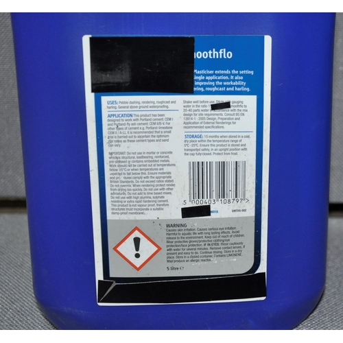 129 - 2 x 5 LITRES SMOOTHFLO ALL IN ONE RETARDER, WATER PROOFER, 2 X 5L BOND IT FROST PROOFER & HARDEN... 