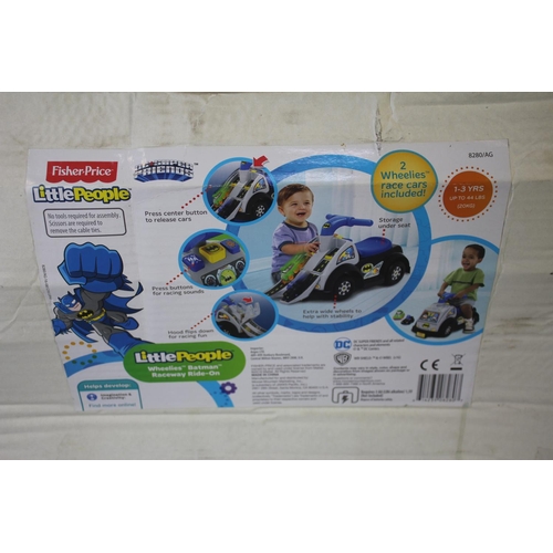 137 - FISHER PRICE LITTLE PEOPLE WHEELIES BATMAN RIDE-ON CAR