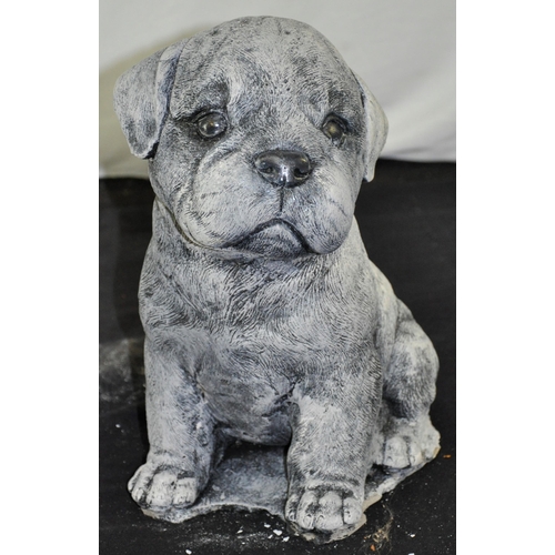 147 - 2 ROTTWELLIER PUP GARDEN ORNAMENTS