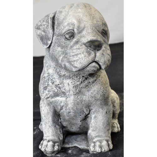 147 - 2 ROTTWELLIER PUP GARDEN ORNAMENTS