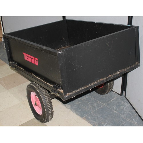 164 - SMALL TONDU BOX TRAILER. FOR USE BEHIND RIDE-ON MOWER