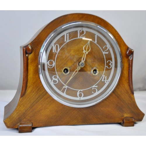 169 - 3 MANTLE CLOCKS: ENFIELD WITH PENDULUM, ENFIELD WITH PENDULUM & RECEIPT ADTED APRIL 1949 (DAMAGE... 