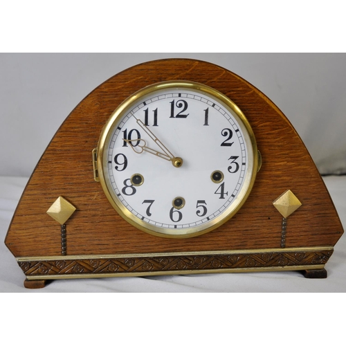 169 - 3 MANTLE CLOCKS: ENFIELD WITH PENDULUM, ENFIELD WITH PENDULUM & RECEIPT ADTED APRIL 1949 (DAMAGE... 