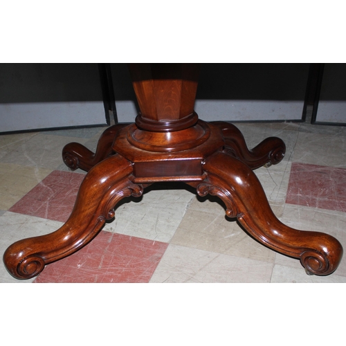 186 - MAHOGANY PEDESTAL DINING TABLE