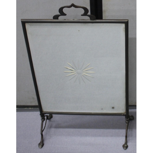 187 - MIRRORED FIRESCREEN AND ADJUSTABLE STOOL - TOP SPLIT