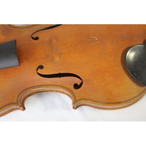 57 - ANTONIUS STRADIVARIUS CREMONENSIS FACIEBAT ANNO 1714 VIOLIN WITH BOW IN HARD CASE - IN NEED OF REPAI... 