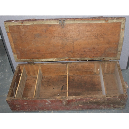 128 - PINE AMMUNITION BOX (98 x 44 x 23cm)