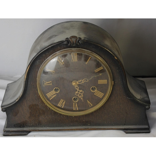 143 - 2 SMITHS MANTLE CLOCKS & WALL CLOCK IN PIECES