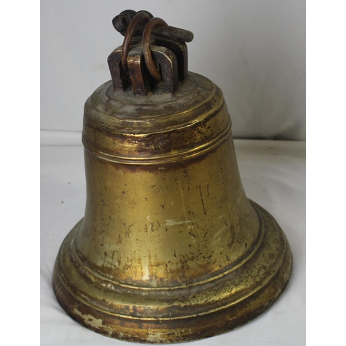 197 - NW&Co TVK BRASS BELL (HEIGHT 38cm, DIAMETER 32cm)