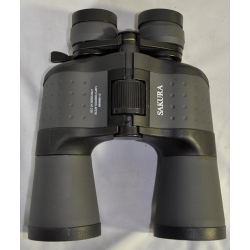 29 - 2 PAIR BINOCULARS: SAKURA 21-260x60 IN CASE & ACRL VEITCH 20x50 IN HARD CASE