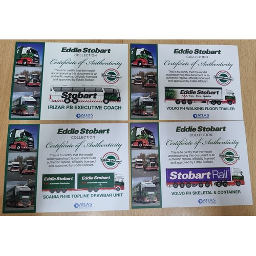 91 - 7 EDDIE STOBART DIE CAST SCALE MODELS WITH 4 CERTIFICATES