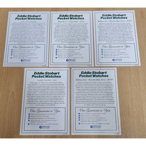 93 - 5 EDDIE STOBART POCKET WATCHES WITH 5 CERTIFICATES