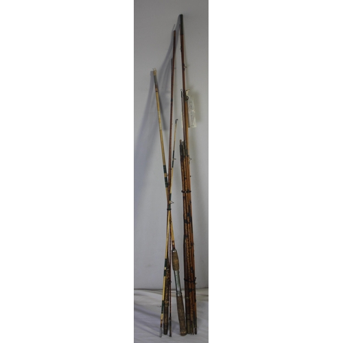 2 - VARIOUS FISHING RODS INCLUDING SPLIT CANE