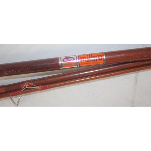 3 - MILBRO 3 PIECE FIBRE GLASS FISHING ROD AND ARMSTRONG & CO 3 PIECE FIBRE GLASS FISHING ROD