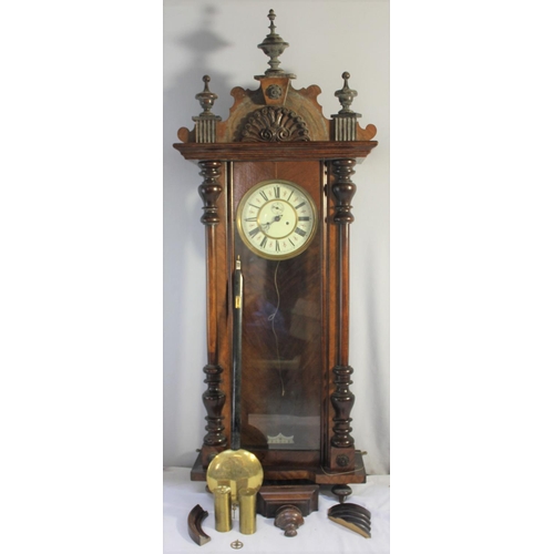 20 - VIENNA STYLE WALL CLOCK - SOME PARTS NEED RE-ATTACHING