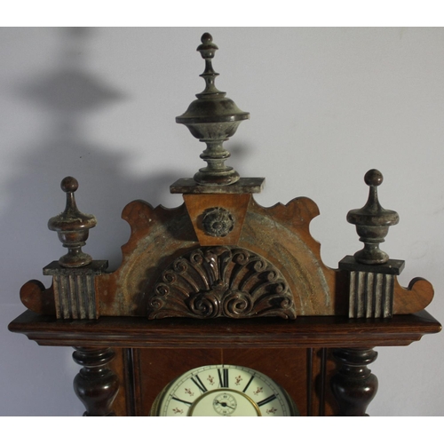 20 - VIENNA STYLE WALL CLOCK - SOME PARTS NEED RE-ATTACHING