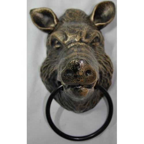 21 - BOAR HEAD WITH METAL RING