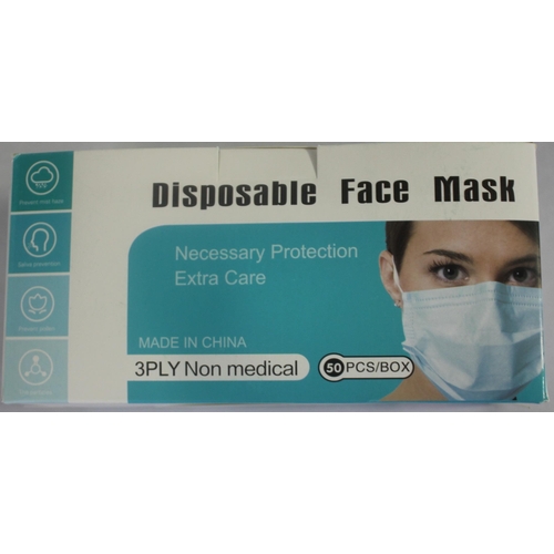 36 - 10 BOXES OF DISPOSABLE FACE MASKS