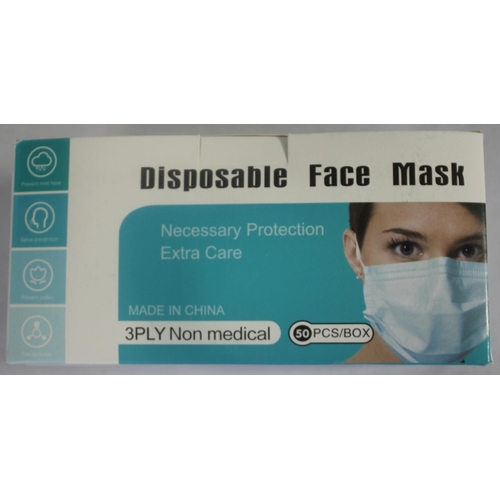 38 - 10 BOXES OF DISPOSABLE FACE MASKS