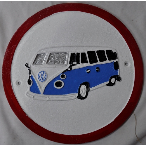 49 - BLUE AND WHITE VW PLAQUE