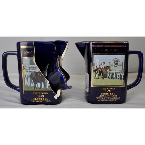 99 - 8 MARTELL GRAND NATIONAL WATER JUGS 1992 - 1999 (ONE DAMAGED)