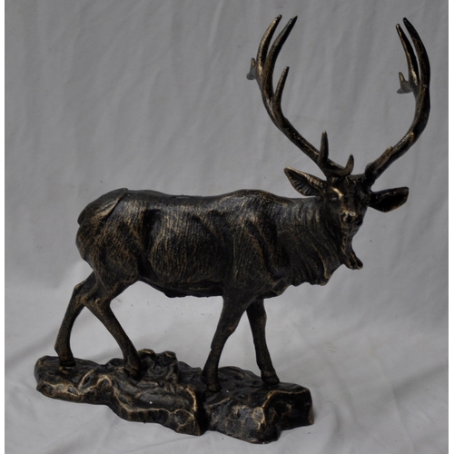 175 - STAG ORNAMENT ON METAL BASE