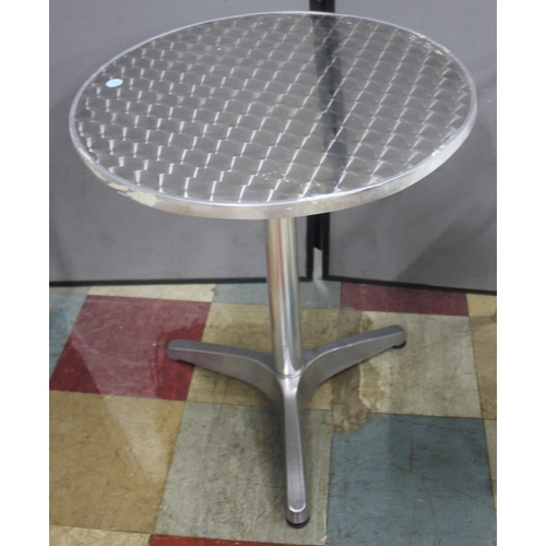 176 - ALUMINIUM CIRCULAR TABLE AND 2 CHAIRS