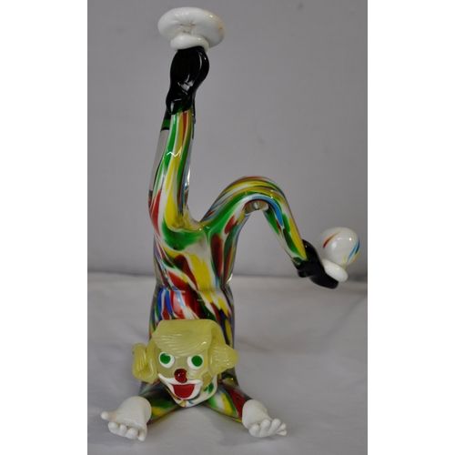 211 - 3 MIRANO GLASS CLOWNS