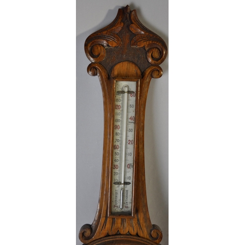 216 - 2 BAROMETERS - 1 NEEDING GLASS REFITTING, 1 INCOMPLETE