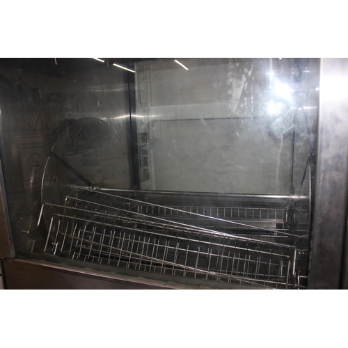 218 - VANGUARD OVENS STAINLESS STEEL ROTISSERIE ON STAND - HANDLE NEEDS RE-ATTACHING (3 PHASE)