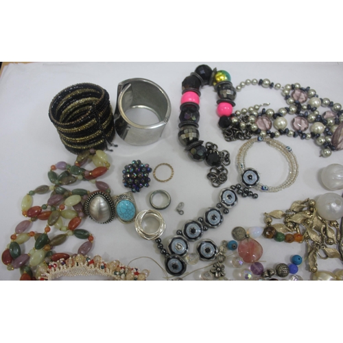 335 - BOX OF COSTUME JEWELLERY