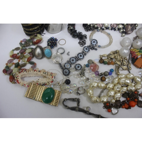 335 - BOX OF COSTUME JEWELLERY