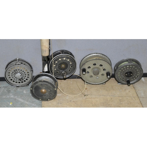 159 - FLY FISHING ROD & 5 REELS