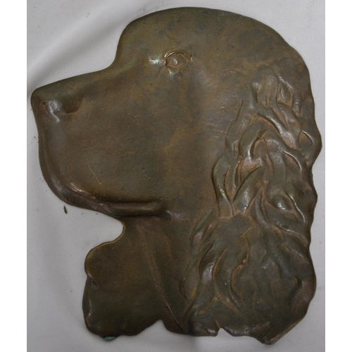 191 - NOVELTY INKWELL, METAL WALLMASK OF DOG