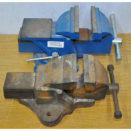 288 - 4 BENCH VICES, WOLF DRILL & BISCUIT JOINTER, ELECTRIC TOOLS - UNTESTED & REQUIRE REWIRING