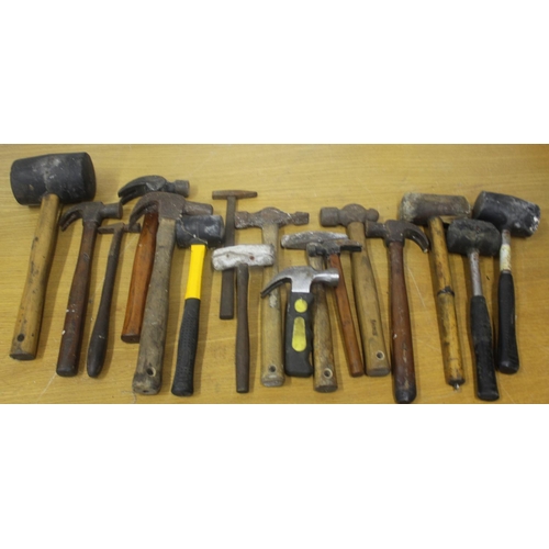 294 - BOX OF HAMMERS, HAND DRILLS AND FILES