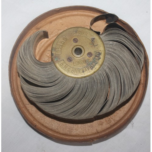 244 - KINORA EARLY MOVING PICTURE DEVICE NO. 1062 (MOULDING DAMAGED) & QUANTITY KINORA REELS