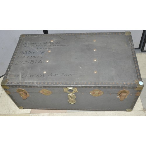 328 - 2 TRUNKS - 1 CONTAINING VARIOUS BOXES AND TINS