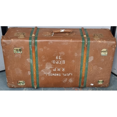 9 - TIN TRUNK, SUITCASE AND BRIEFCASE