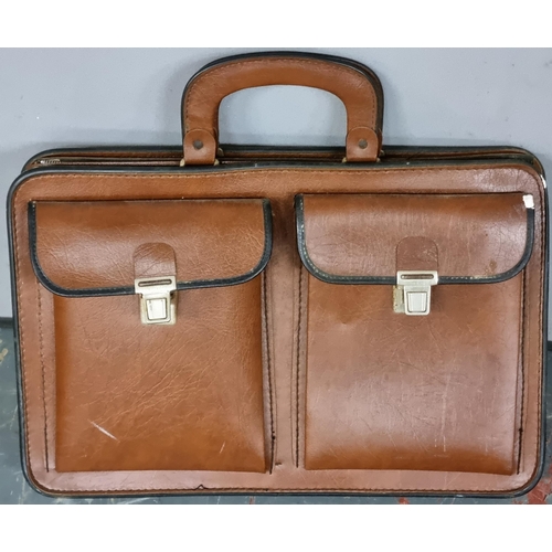 9 - TIN TRUNK, SUITCASE AND BRIEFCASE