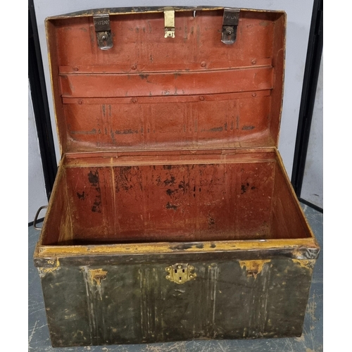 9 - TIN TRUNK, SUITCASE AND BRIEFCASE