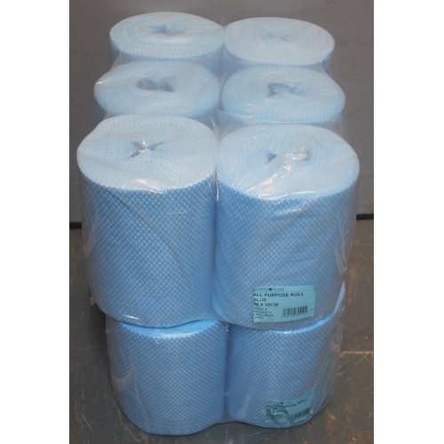 13 - 2 PACKS (6 ROLLS PER PACK) STRONGHOLD AU PURPOSE BLUE ROLL (25x25cm 500 SHEETS PER ROLL)