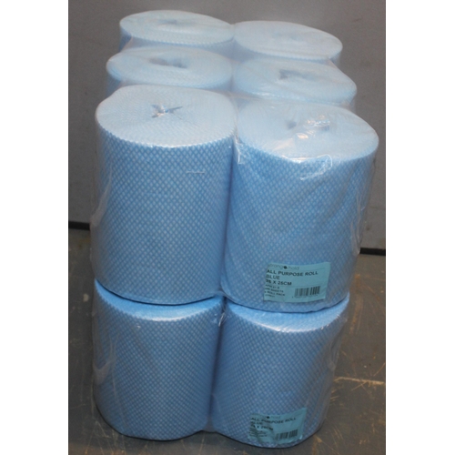 14 - 2 PACKS (6 ROLLS PER PACK) STRONGHOLD AU PURPOSE BLUE ROLL (25x25cm 500 SHEETS PER ROLL)