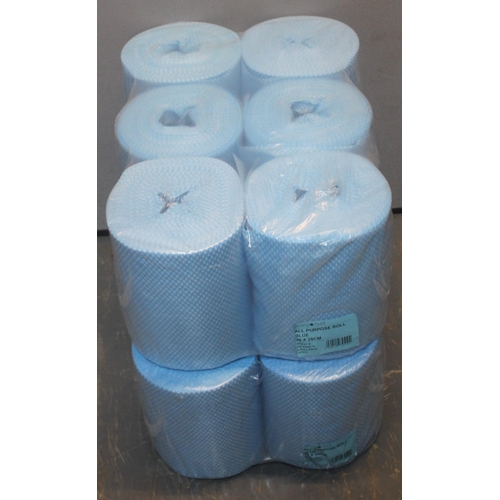 15 - 2 PACKS (6 ROLLS PER PACK) STRONGHOLD AU PURPOSE BLUE ROLL (25x25cm 500 SHEETS PER ROLL)