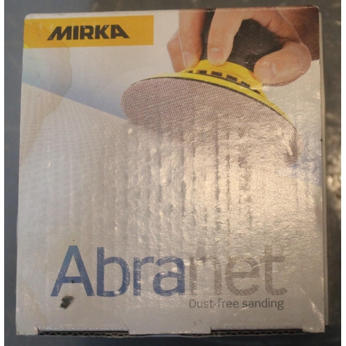 42 - 14 BOXES (50 PER BOX) MIRKA ABRANET 77mm SANDING DISCS (12 x P180, 2 x P20)